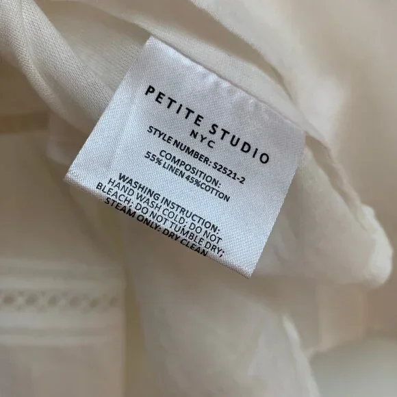 NWOT Petite Studio Elyna Linen Blouse - Picture 2 of 5